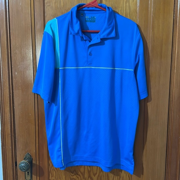 Under Armour Golf Heatgear Blue Short Sleeve Polo Shirt Men's Sz large . - Picture 2 of 4